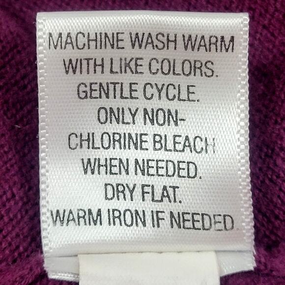 Sonoma Purple Baby Doll Sweater with White Button Collar Women Size 2X - Picture 5 of 6